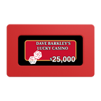 Dave's Lucky Casino Rectangular Poker Chip Plaques - Red - Front