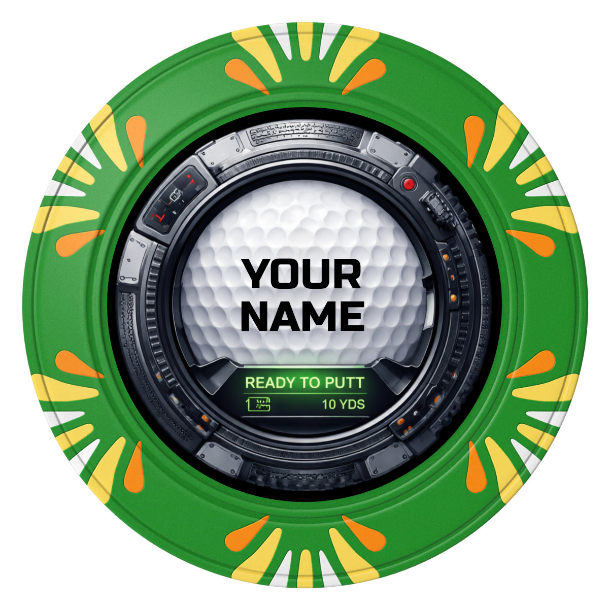 Auto Marked IV Clay Poker Chips - Green / Macau / 40mm - Front