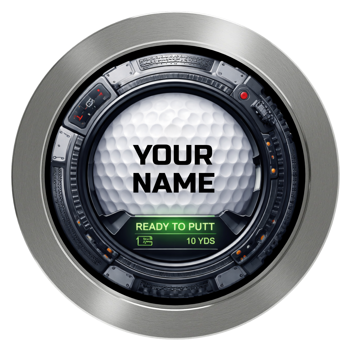 Auto Marked IV Aluminum Poker Chips - Silver - Front