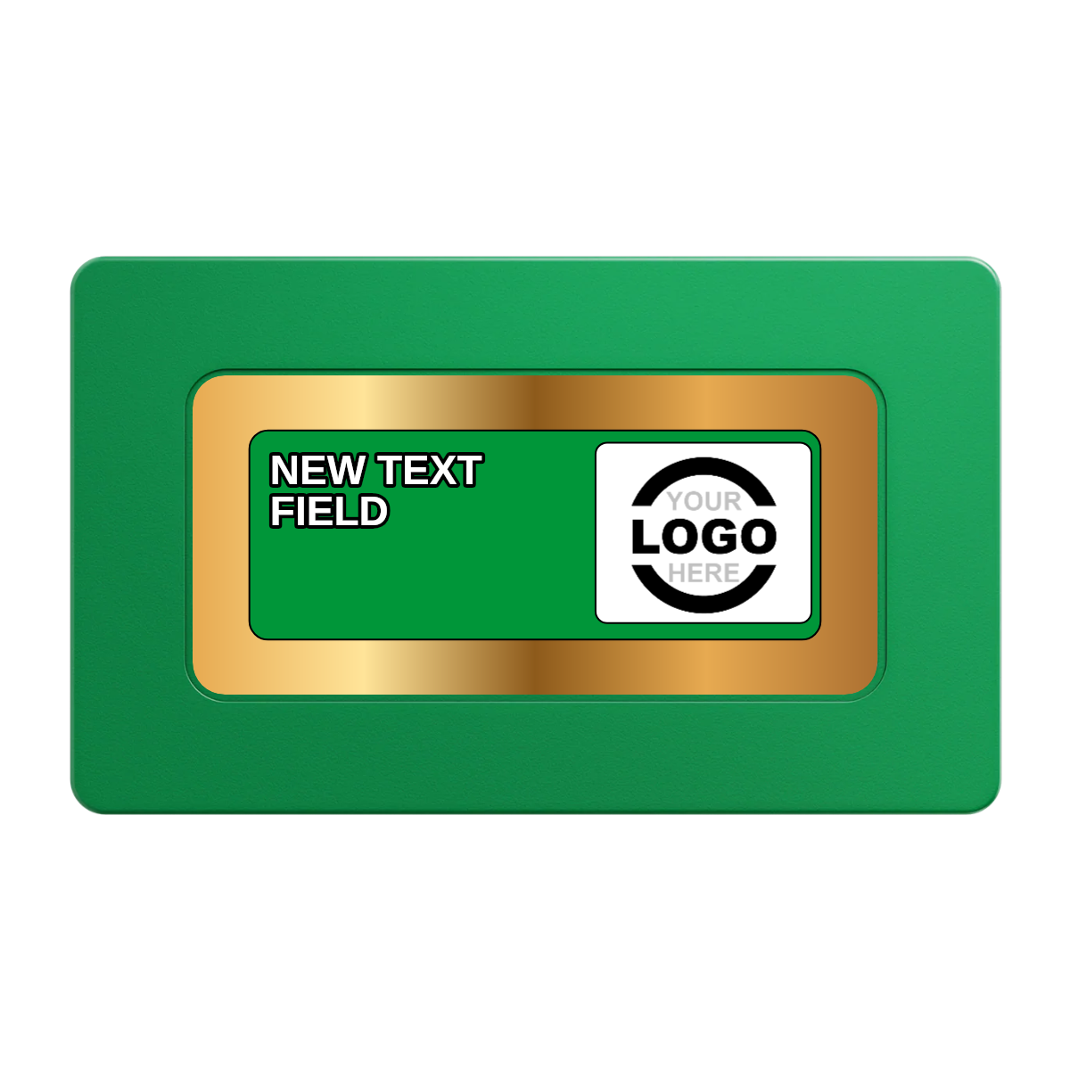 Simple Gold Ring Rectangular Poker Chip Plaques - Green - Back