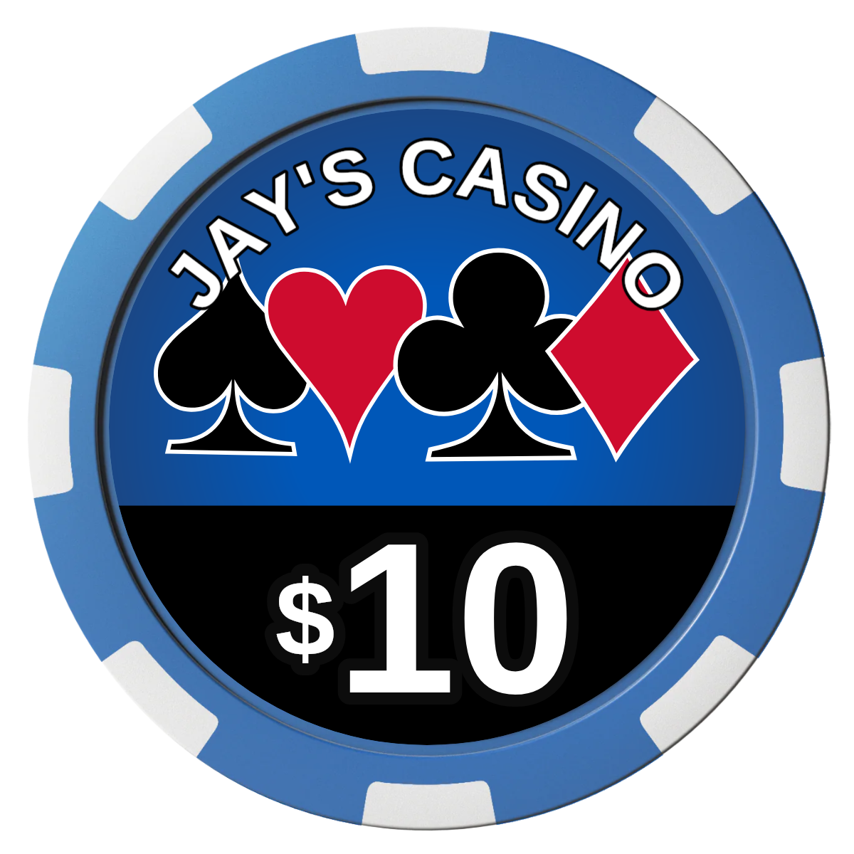 Jay's Casino Composite Poker Chips - Blue / 8 Spot - Front