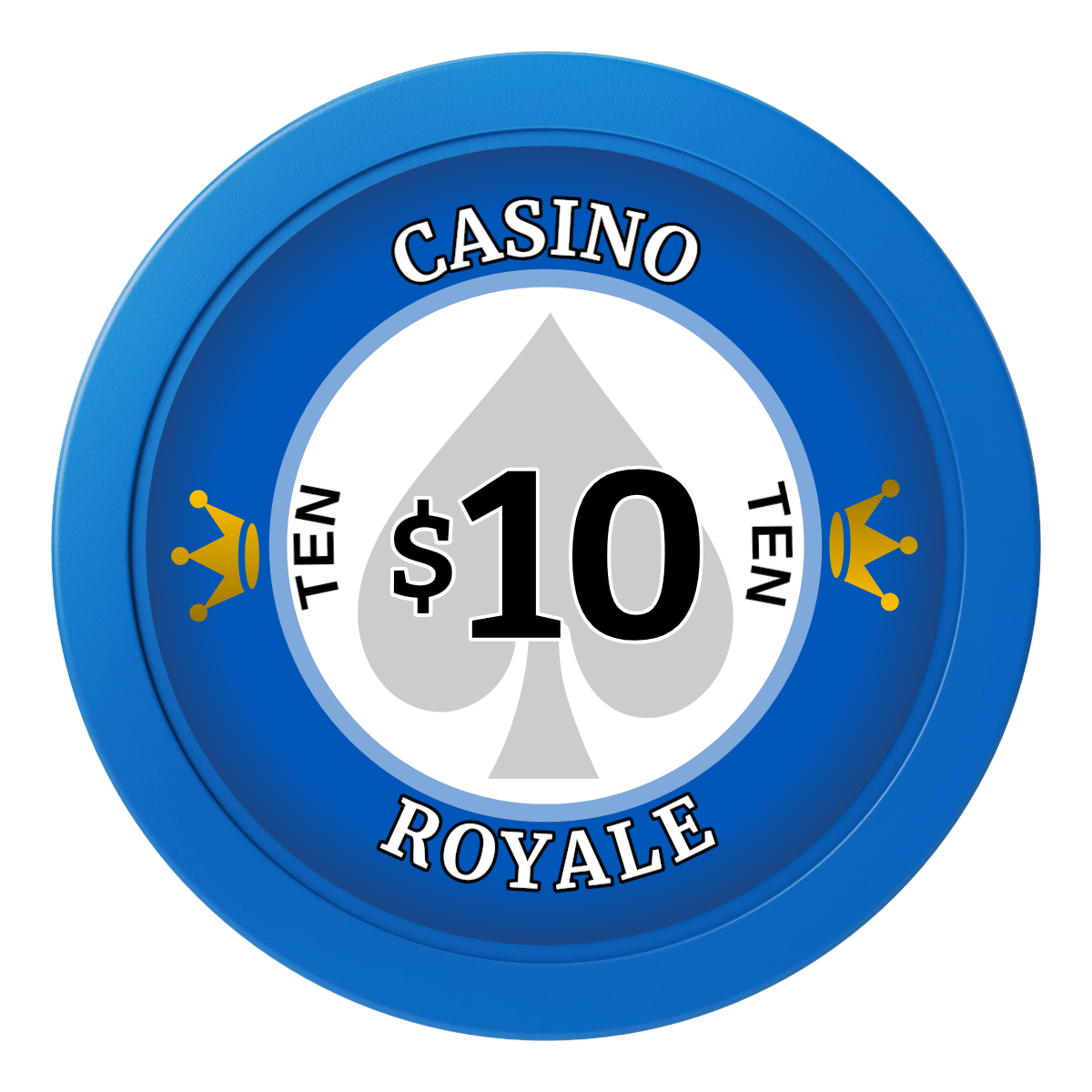 Casino Royale 2" Oversized Poker Chips - Blue - Back