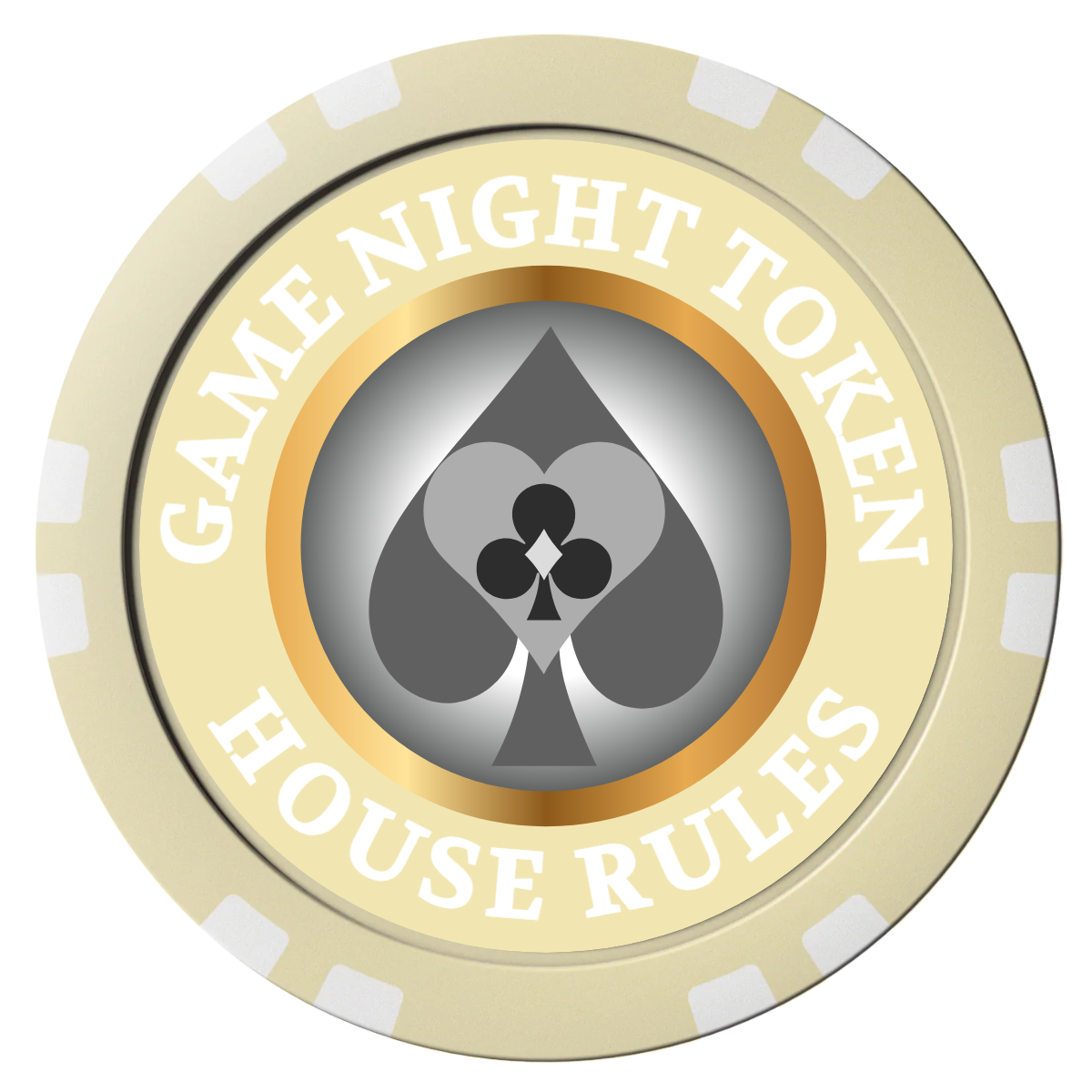 Stacked Suits Composite Poker Chips - Ivory / Double Stripe - Front