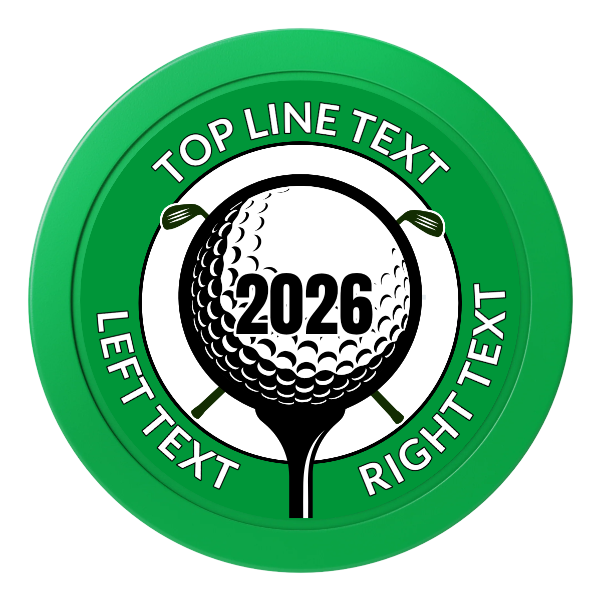 Tee it up 2" Oversized Poker Chips - Green - Front