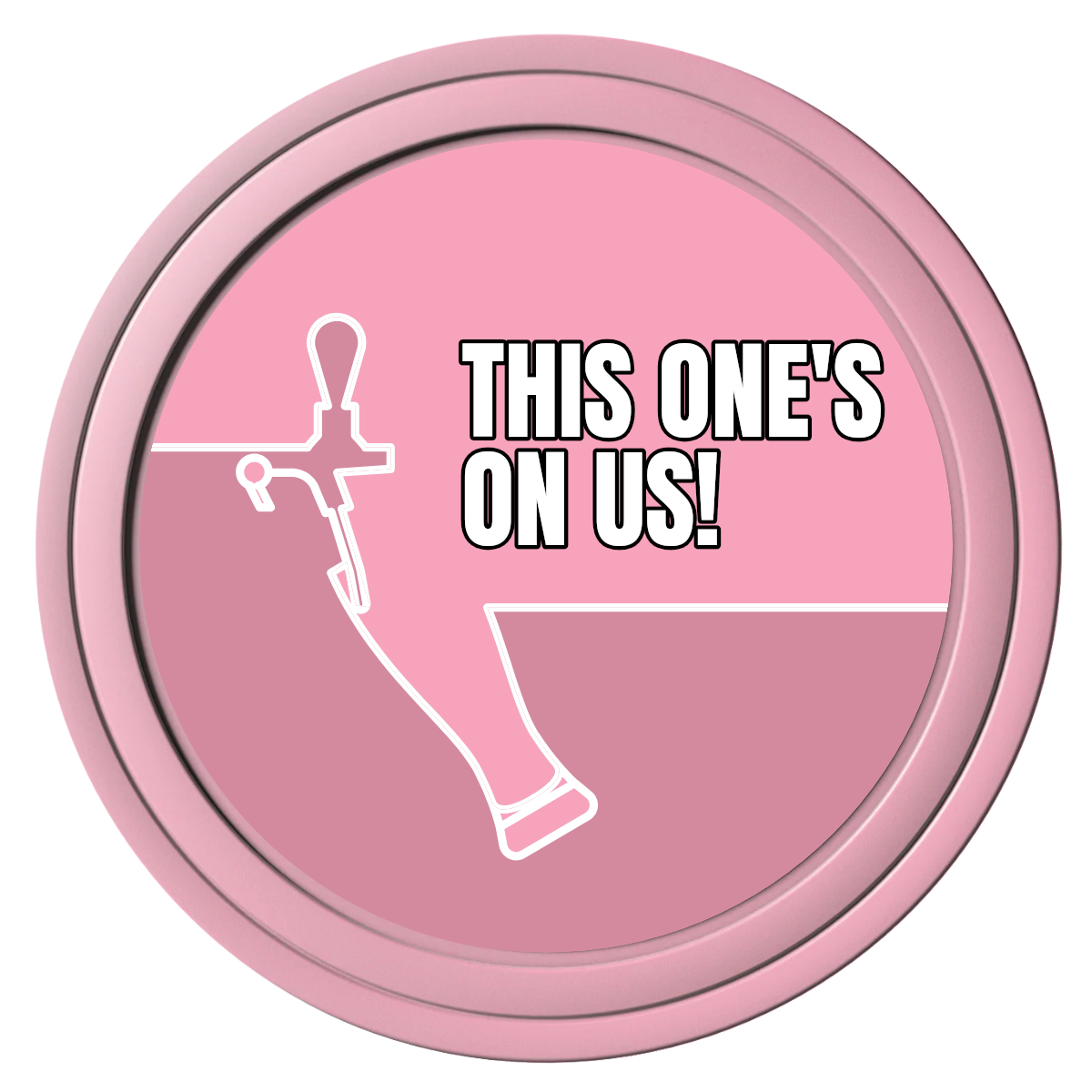 I'd Tap That Composite Poker Chips - Pink / Solid - Front