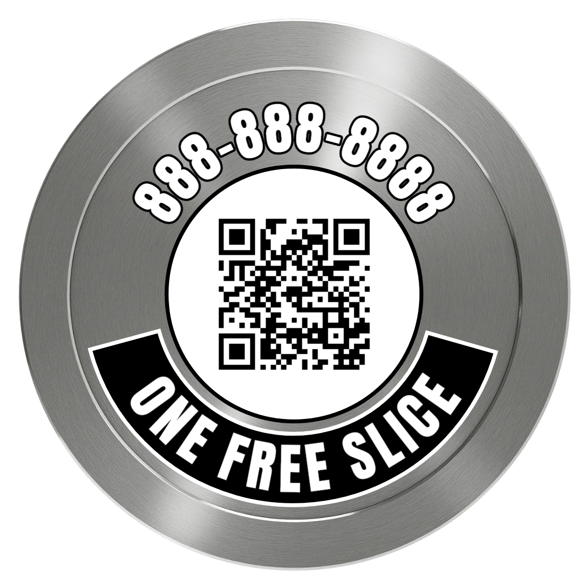 Brew Pub or Pizzeria with Logo Aluminum Poker Chips - Silver - Back