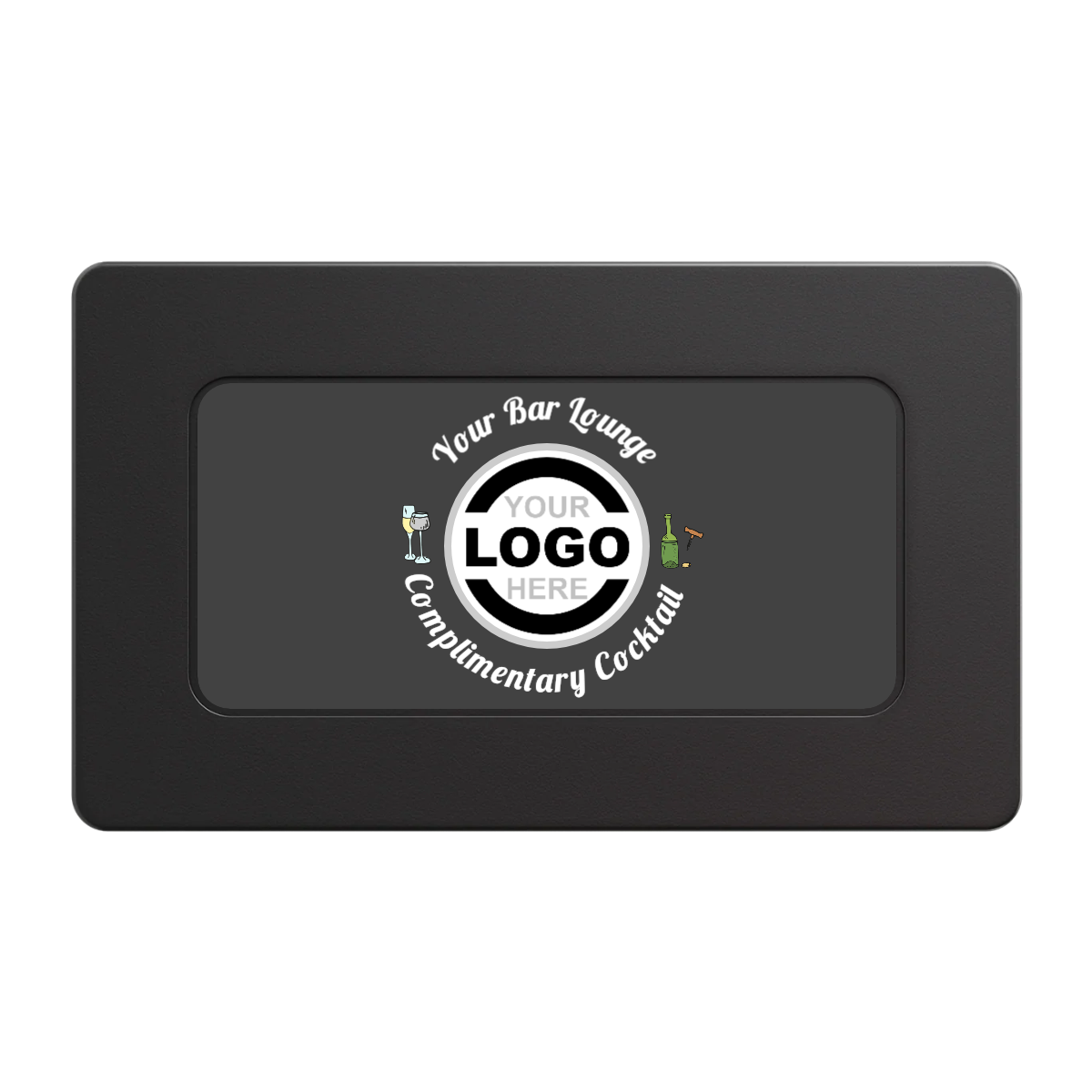 Fancy Drink Rectangular Poker Chip Plaques - Black - Back