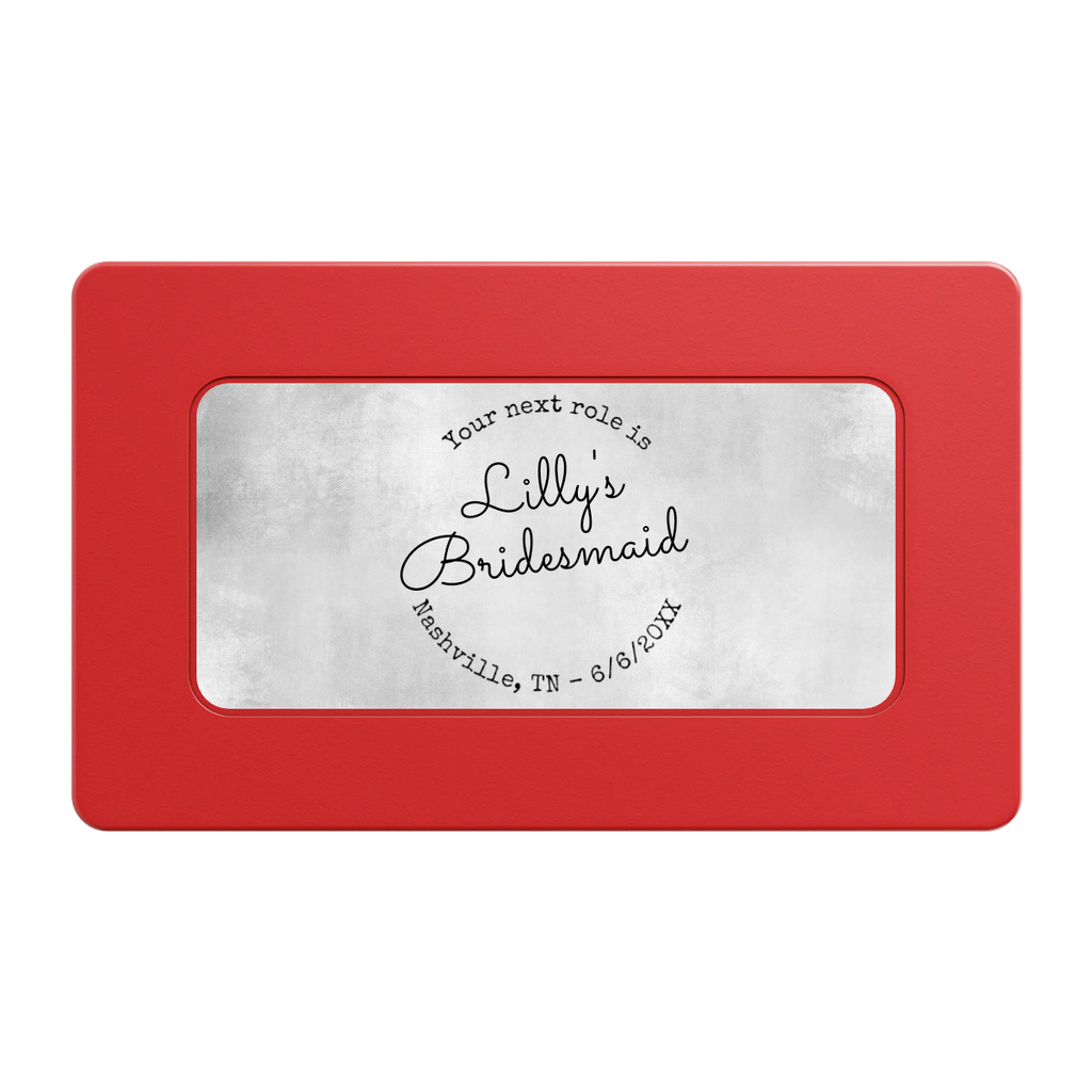 Be My Bridesmaid Simple Rectangular Poker Chip Plaques - Red - Front