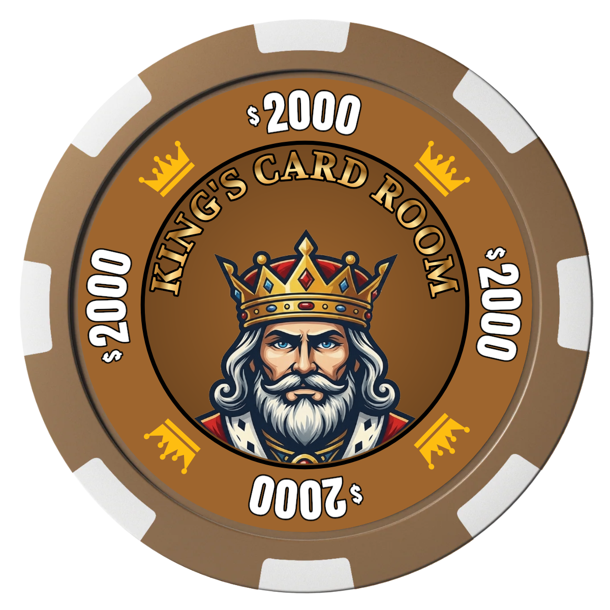 Kings Composite Poker Chips - Brown / 8 Spot - Front