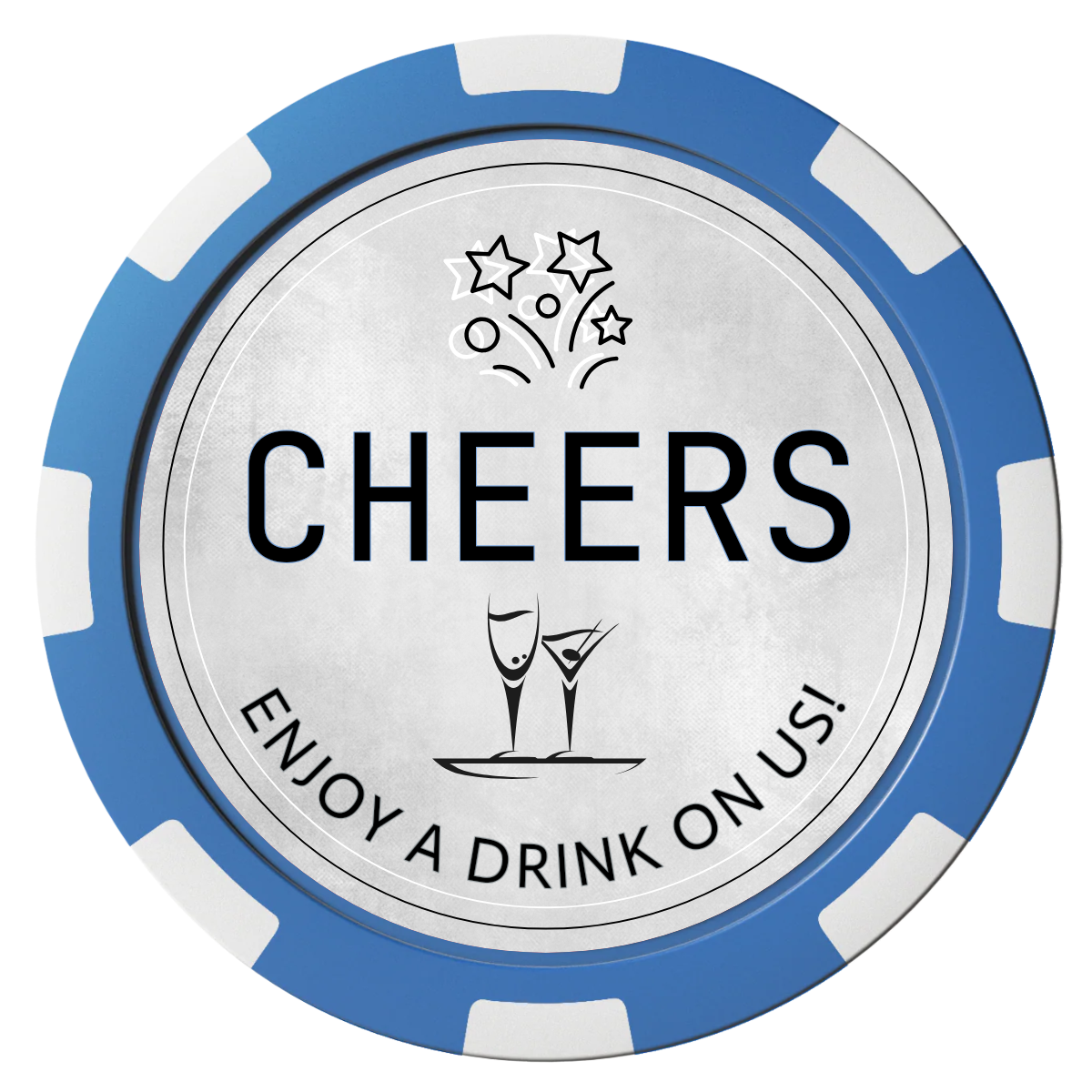 Chique Wedding Token Magnetic Composite Poker Chips - Blue / 8 Spot - Back