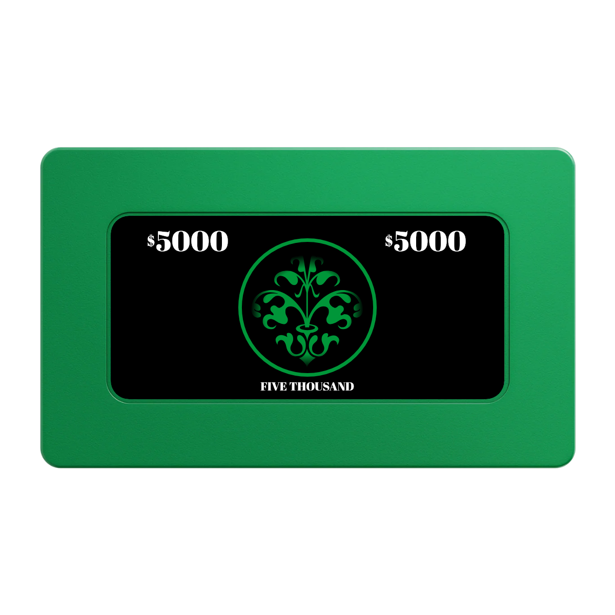Gothic Revival Rectangular Poker Chip Plaques - Green - Back