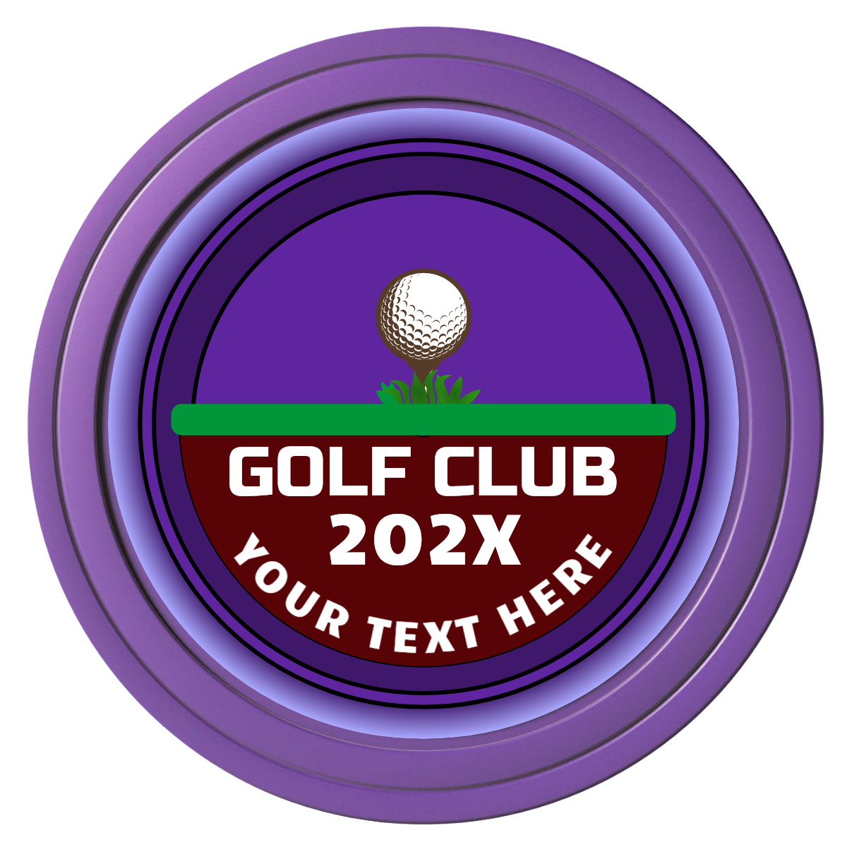 Teed Up Composite Poker Chips - Purple / Solid - Front