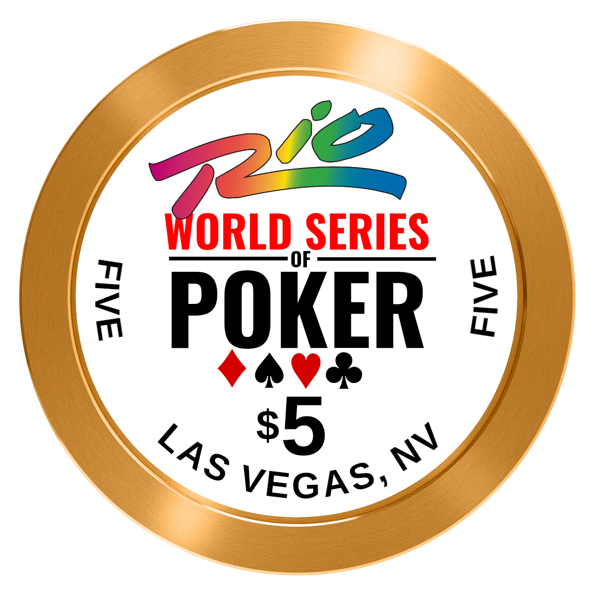WSOP Aluminum Poker Chips - Gold - Front