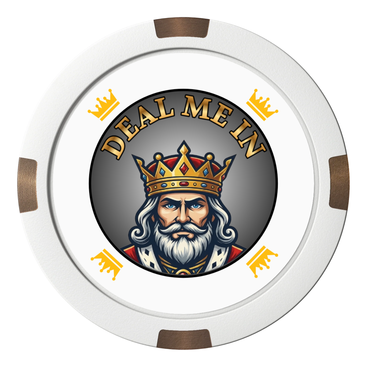 Kings Composite & Metal Hybrid Poker Card Protectors - White - Front