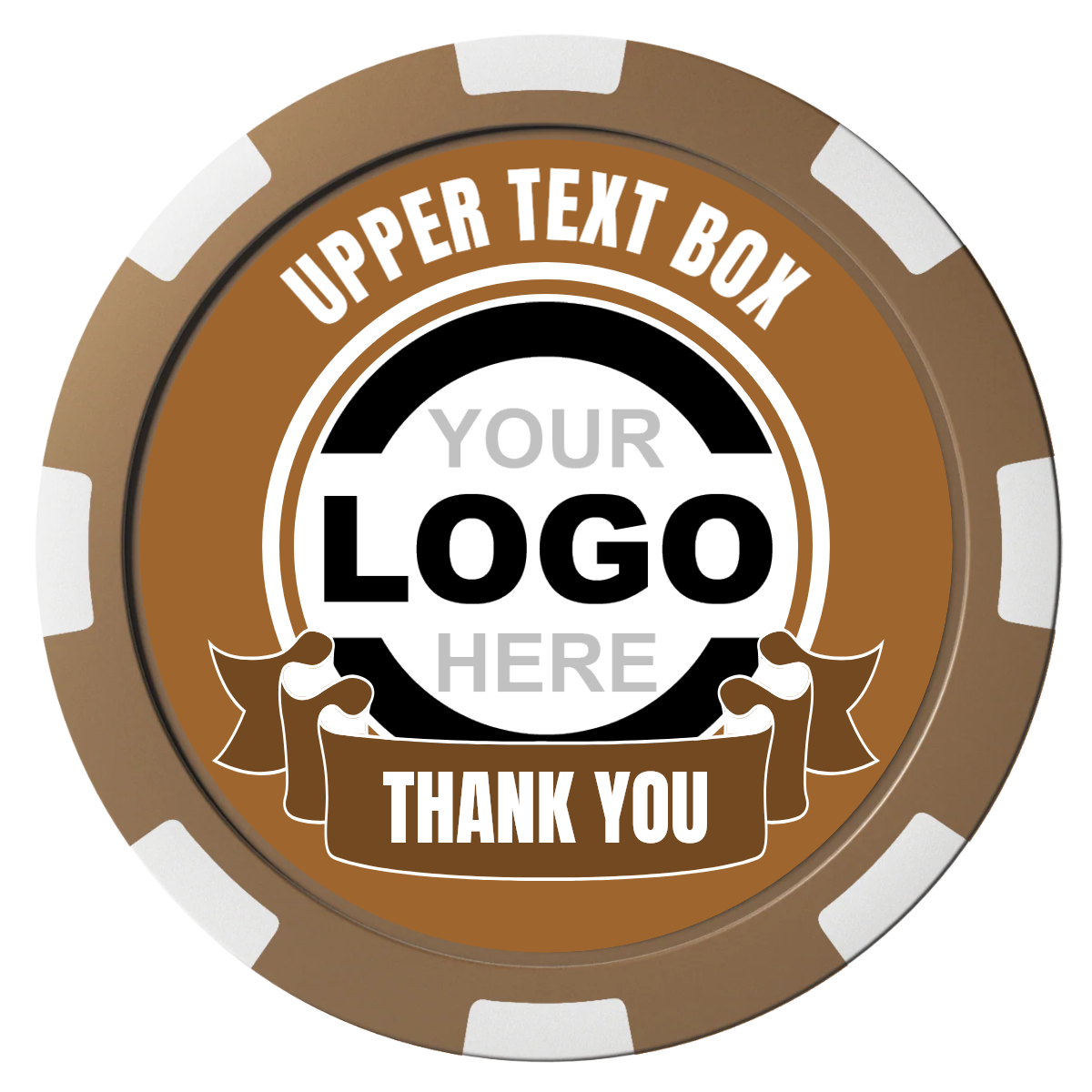 Lower Banner Composite Poker Chips - Brown / 8 Spot - Back