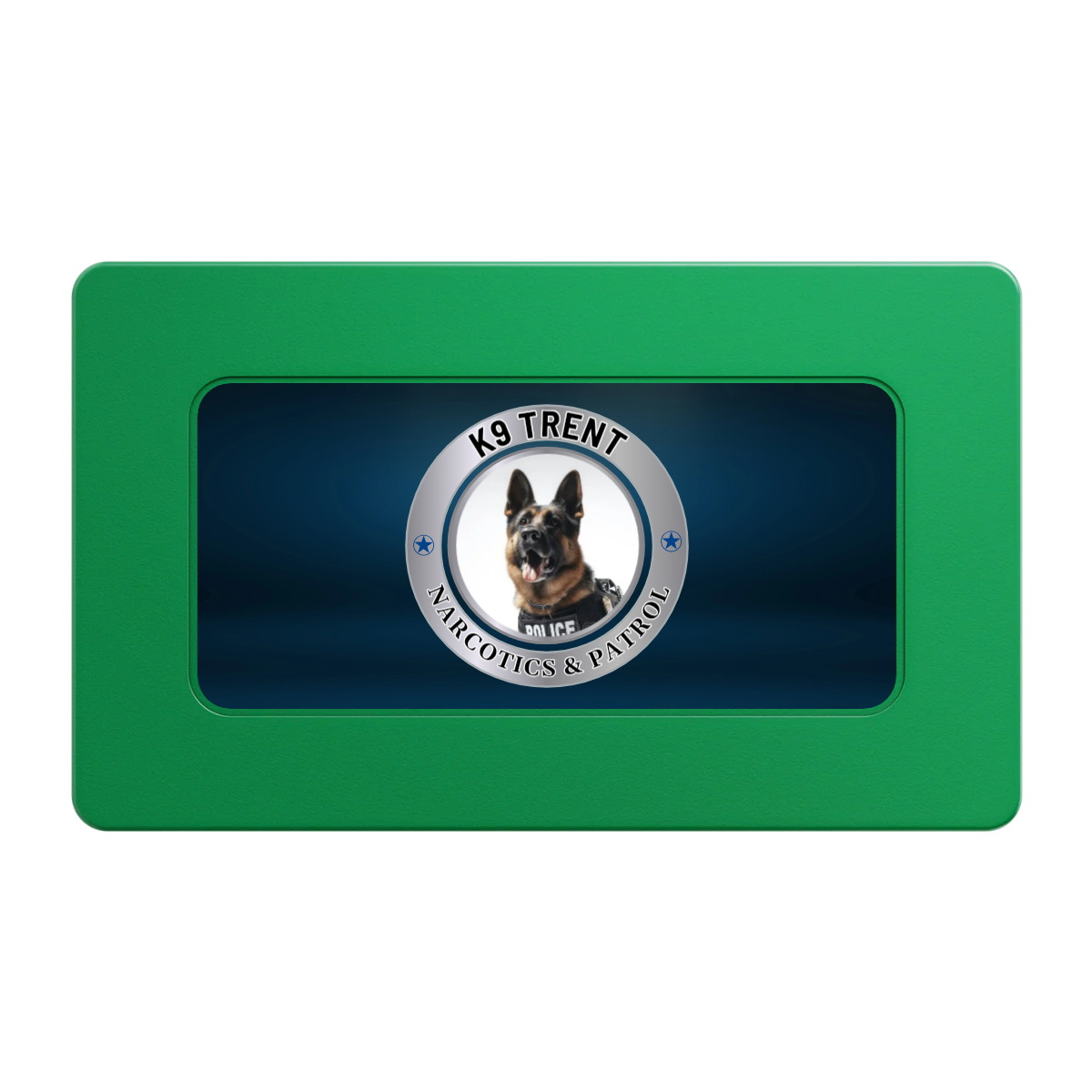 K-9 Trent Rectangular Poker Chip Plaques - Green - Front