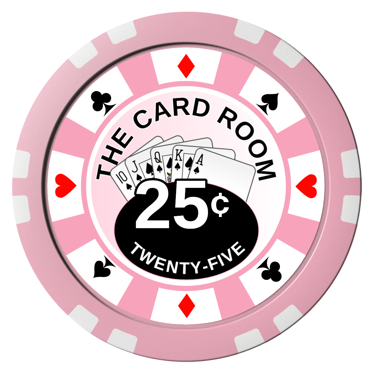 A Suitable Design Composite Poker Chips - Pink / Double Stripe - Front