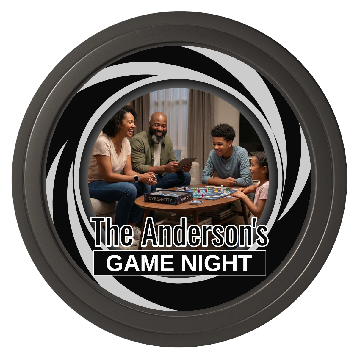 Anderson's Game Night Composite Poker Chips - Black / Solid - Front