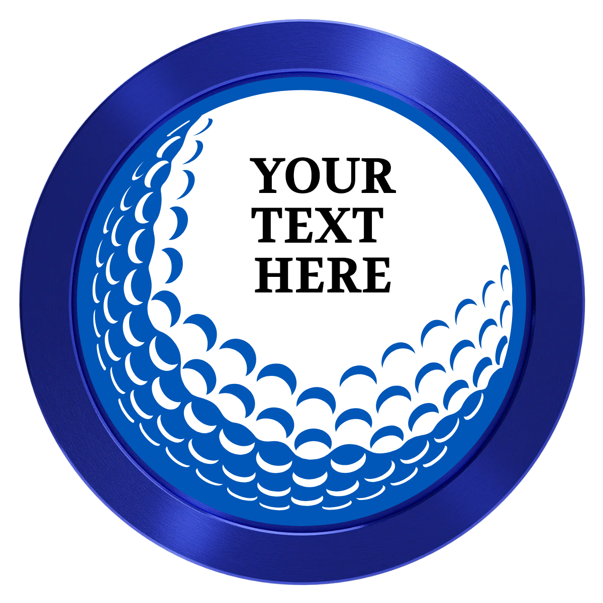 Hole In One Aluminum Poker Chips - Blue - Front