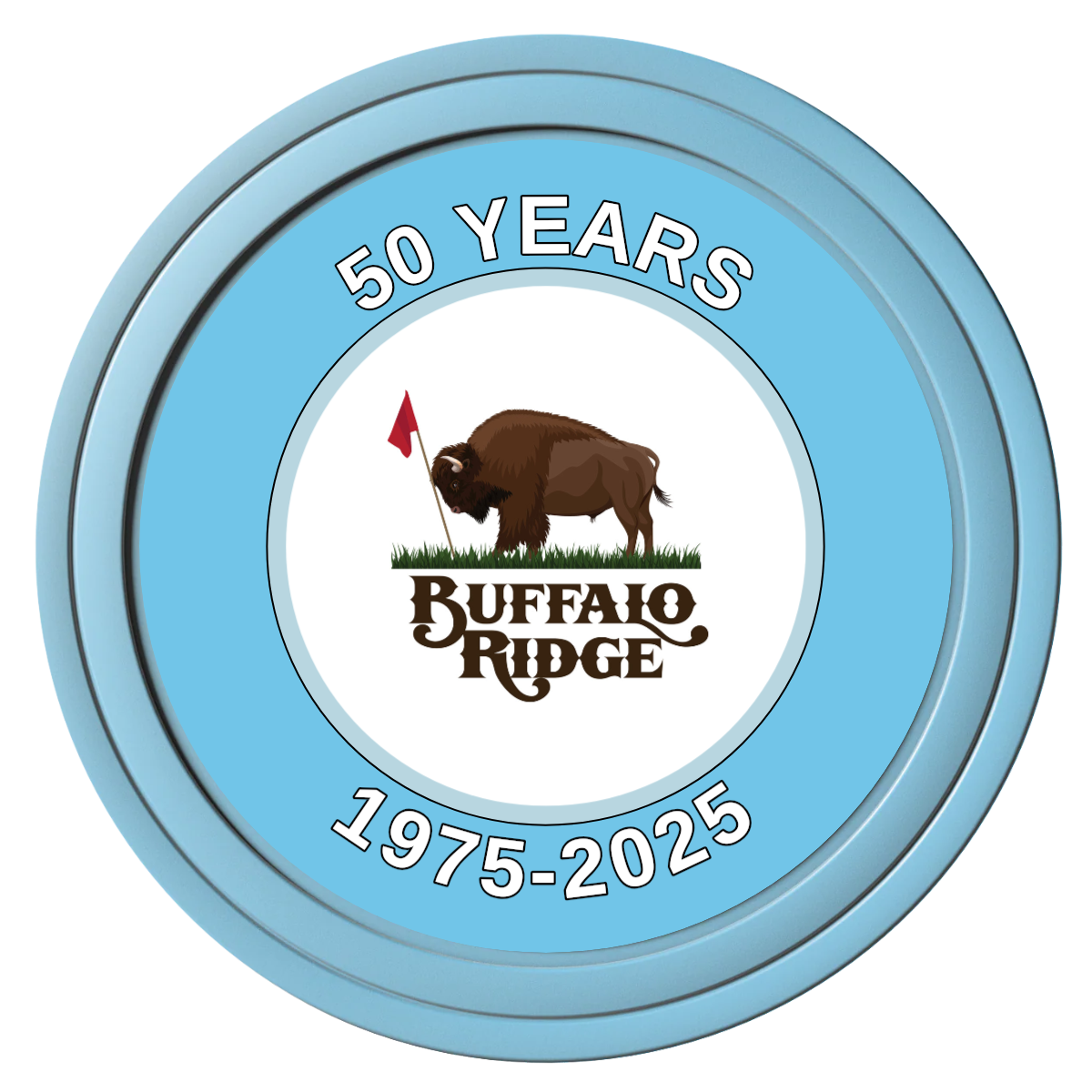 Branded Golf Pro Shop Composite Poker Chips - Light Blue / Solid - Front