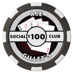 Ace Gillet's Magnetic Composite Poker Chips - Black / 8 Spot - Front