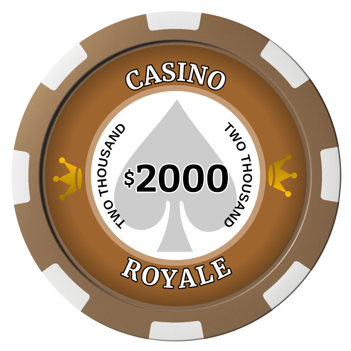 Casino Royale Composite Poker Chips - Brown / 8 Spot - Front