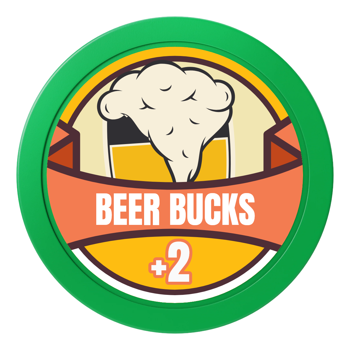Banner Brew 2" Composite Dealer Button - Green - Back