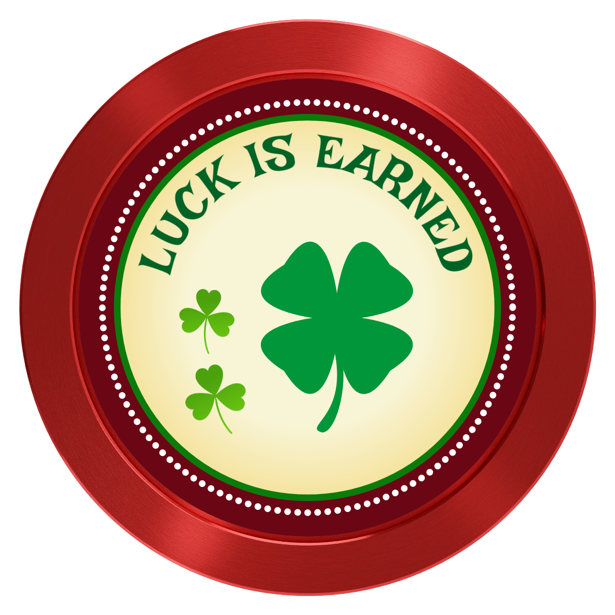 Irish Luck Aluminum Poker Card Guards - Red - Front