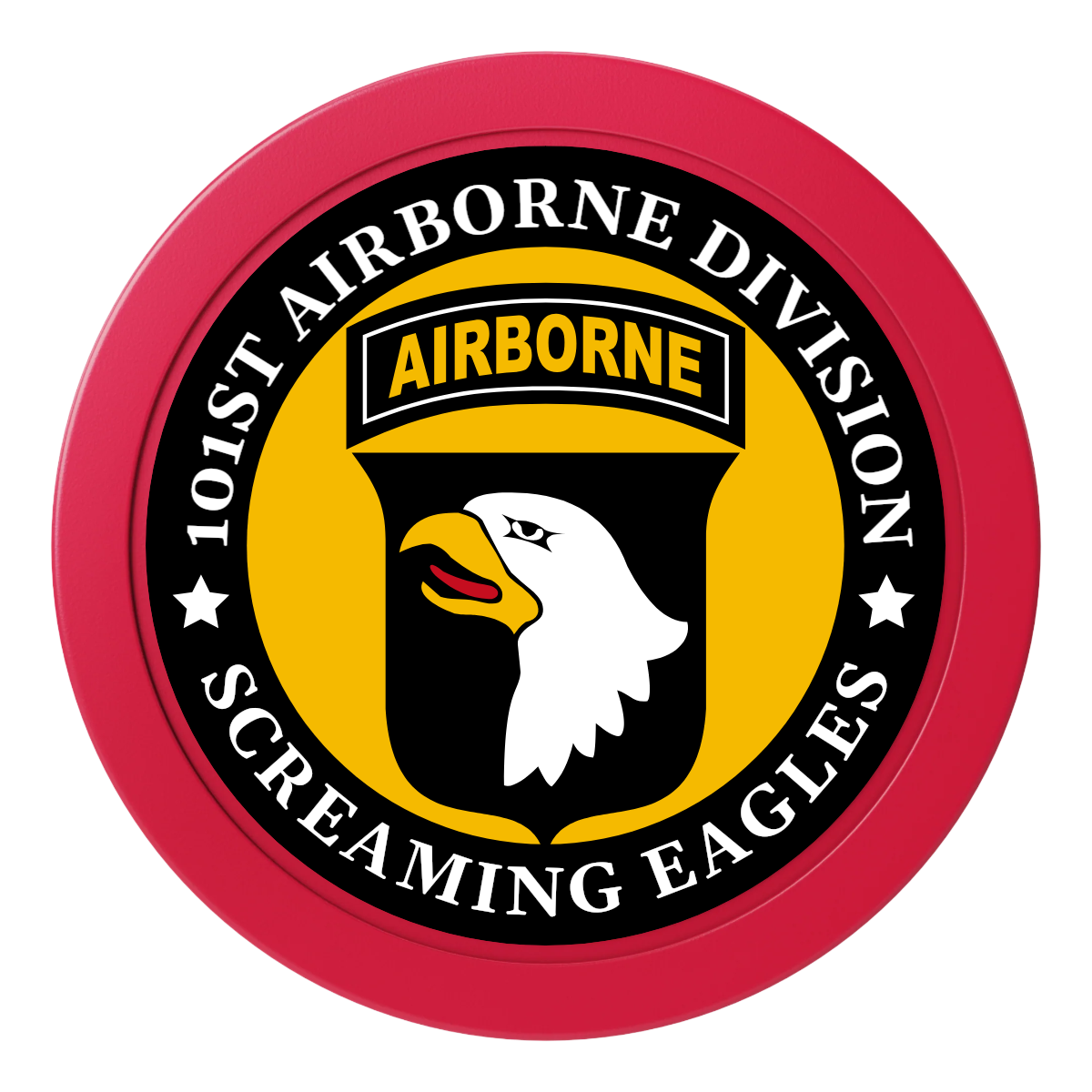 Army Airborne 2" Oversized Poker Chips - Red - Back