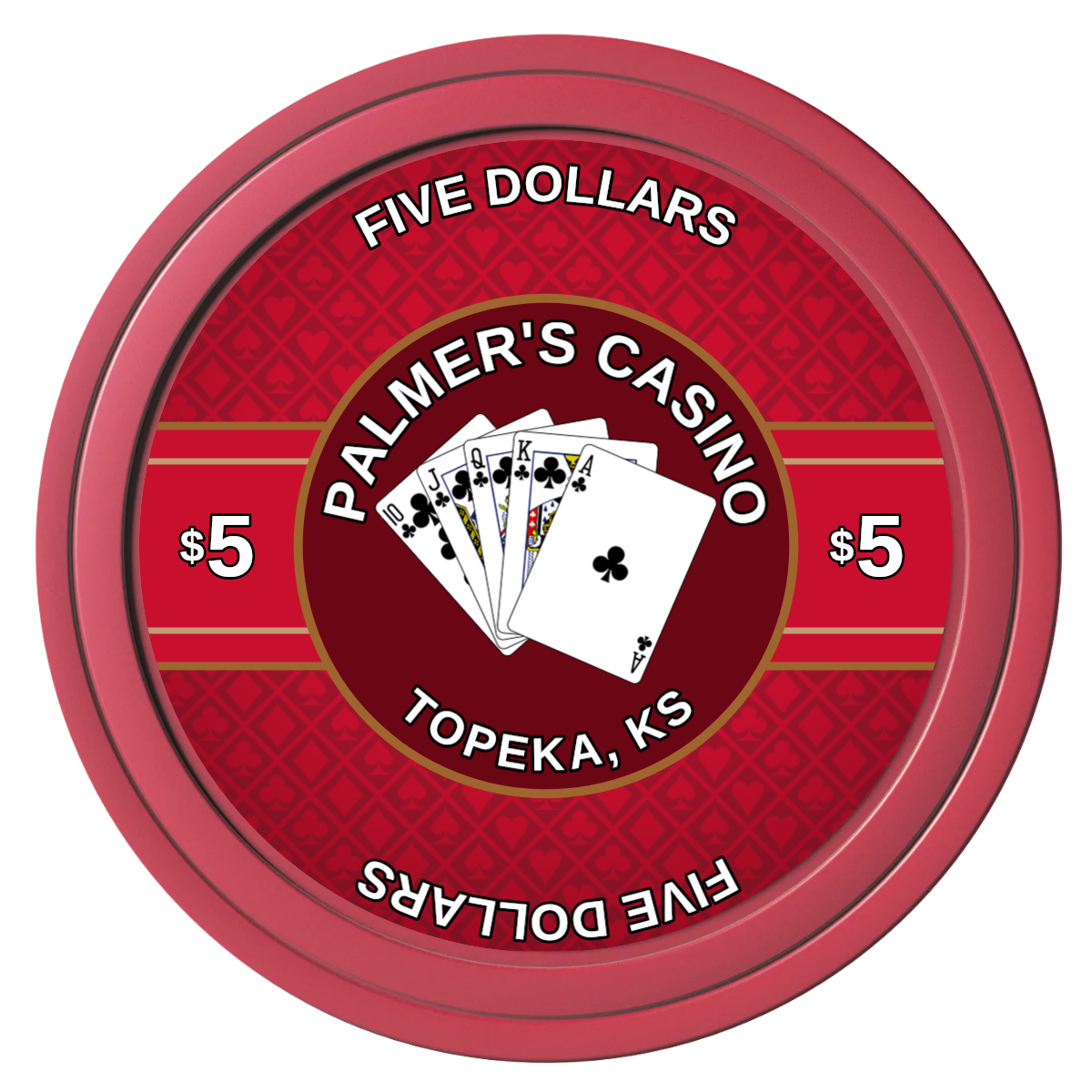 Palmer's Casino Composite Poker Chips - Red / Solid - Front