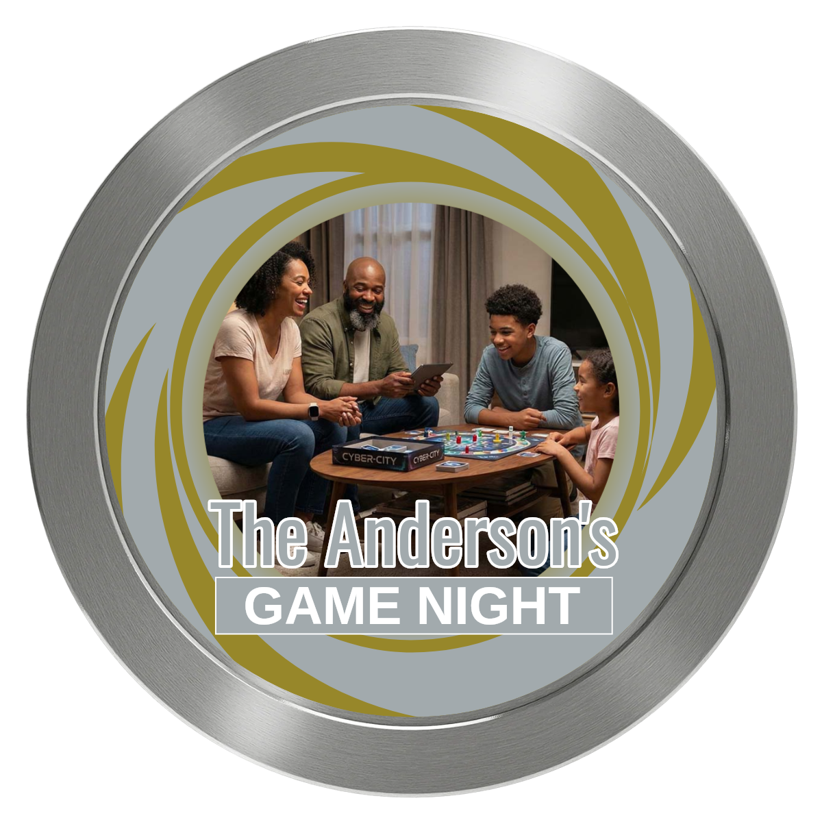 Anderson's Game Night Aluminum Poker Chips - Silver - Back