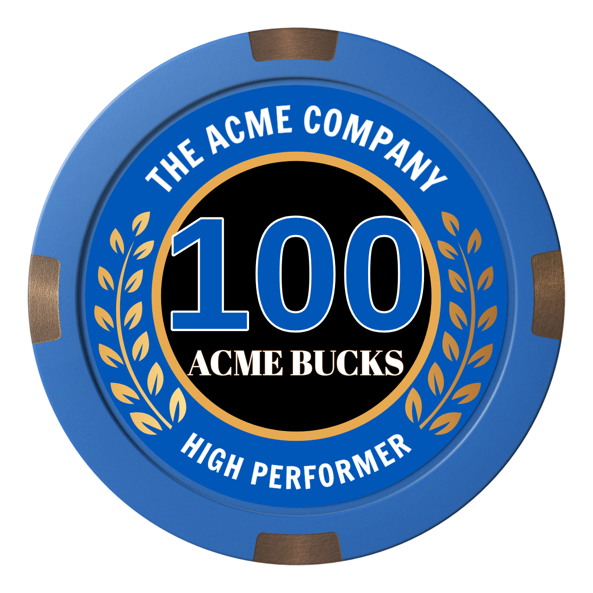 Achievement Wreath Composite & Metal Hybrid Poker Card Protectors - Blue - Back