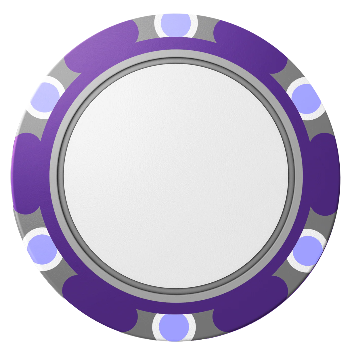 Create Your Own Clay Poker Chips - Purple / Monte Carlo / 40mm - Front