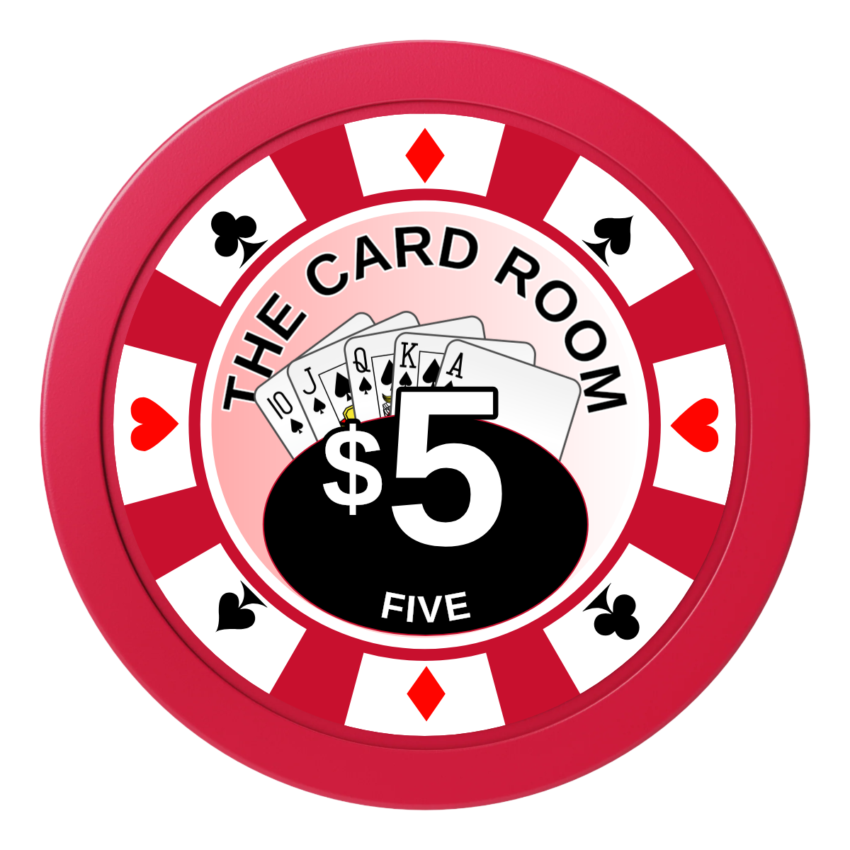 A Suitable Design 2" Oversized Poker Chips - Red - Back