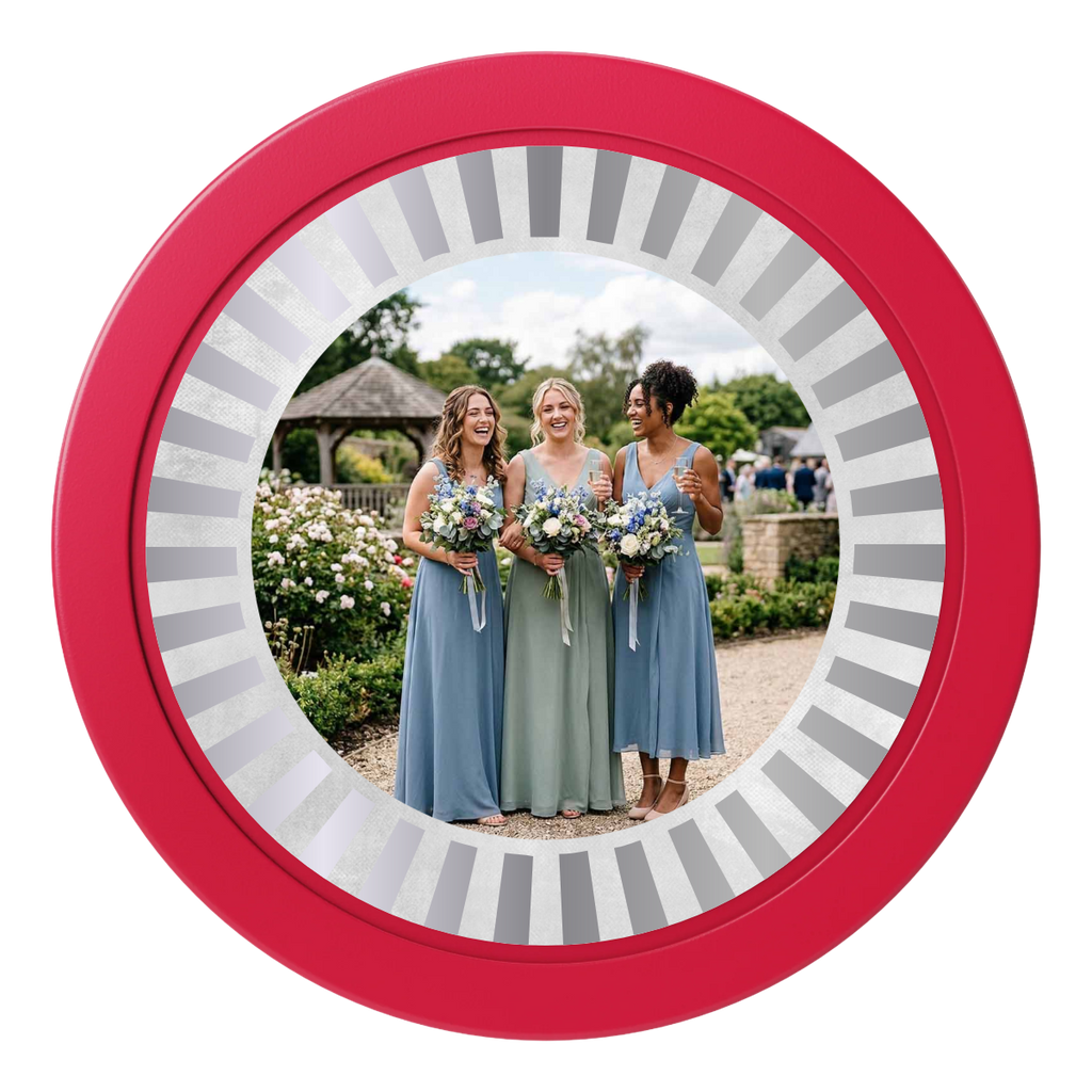 Be My Bridesmaid Simple 2" Oversized Poker Chips - Red - Back