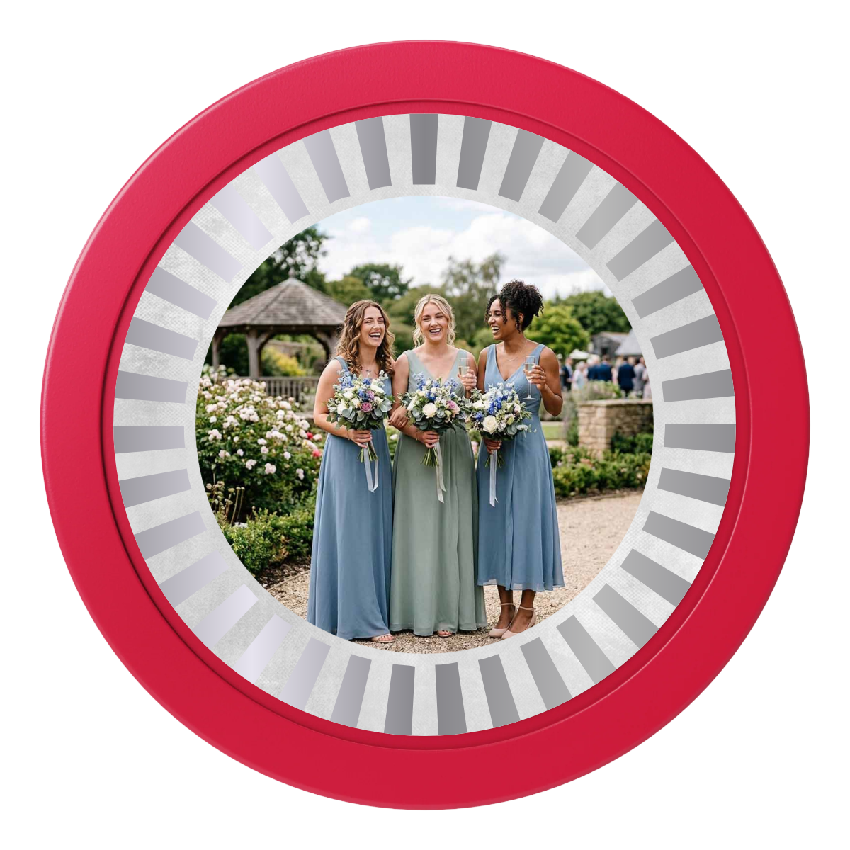 Be My Bridesmaid Simple 2" Oversized Poker Chips - Red - Back