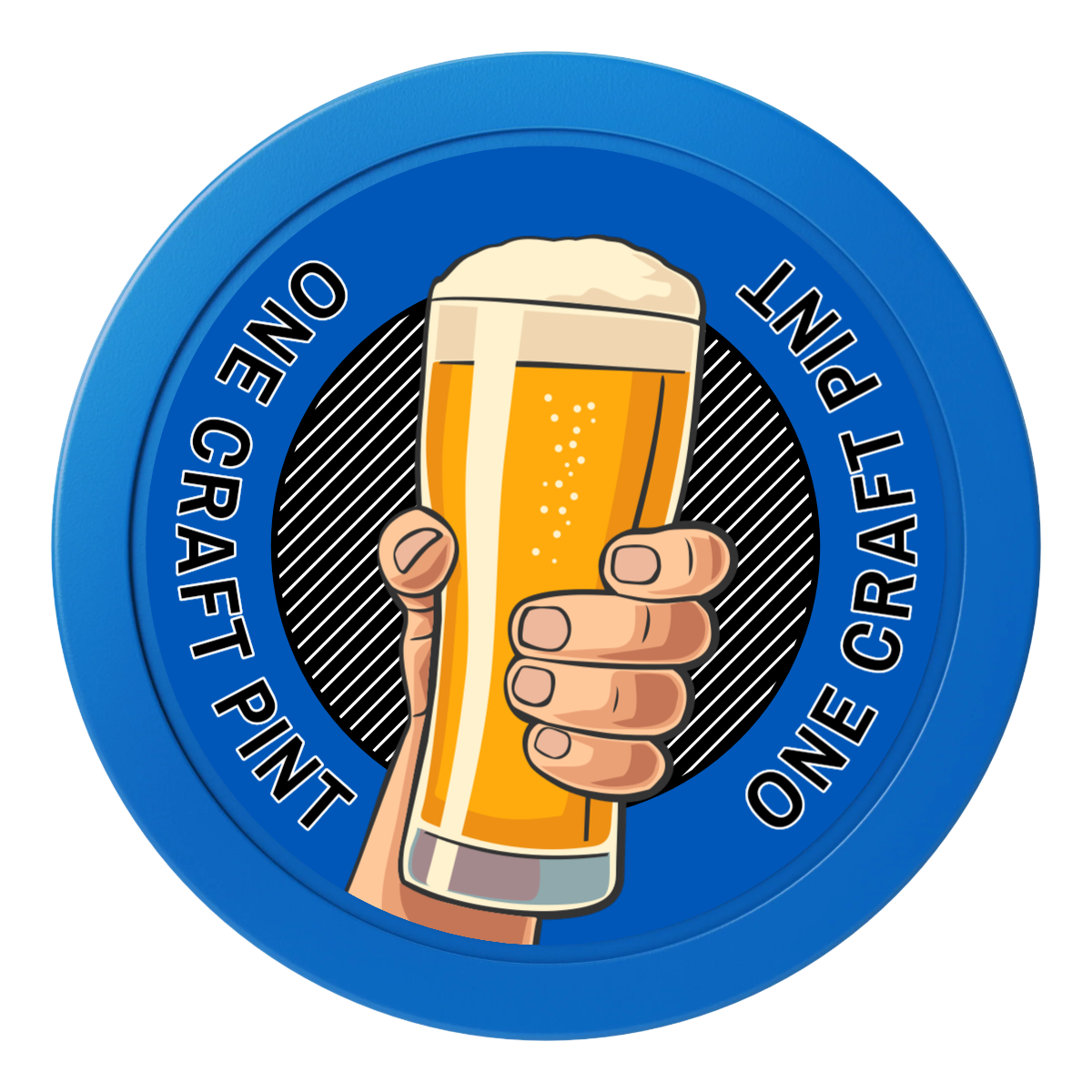 Drink On Us 2" Oversized Poker Chips - Blue - Front