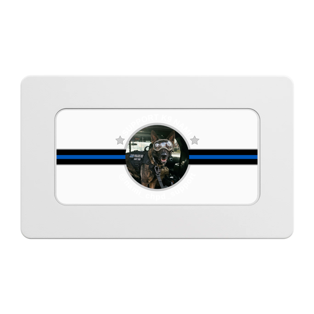 Police Department K9 #02 Rectangular Poker Chip Plaques - White - Front