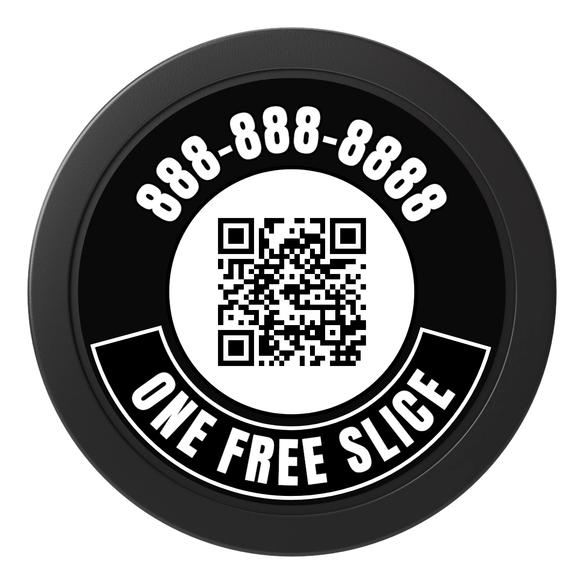Brew Pub or Pizzeria with Logo 2" Oversized Poker Chip - Custom Dealer Button & Card Protector - Black - Back