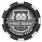 Craft Beer #001 Composite Poker Chips - Black / 8 Spot - Front