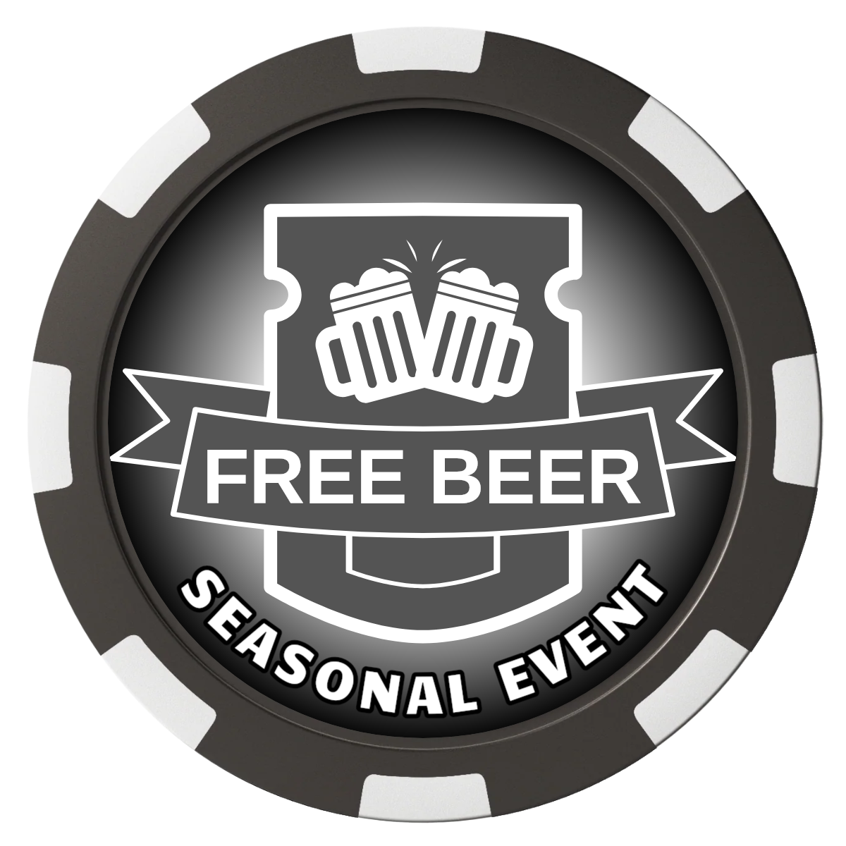 Craft Beer #001 Composite Poker Chips - Black / 8 Spot - Front