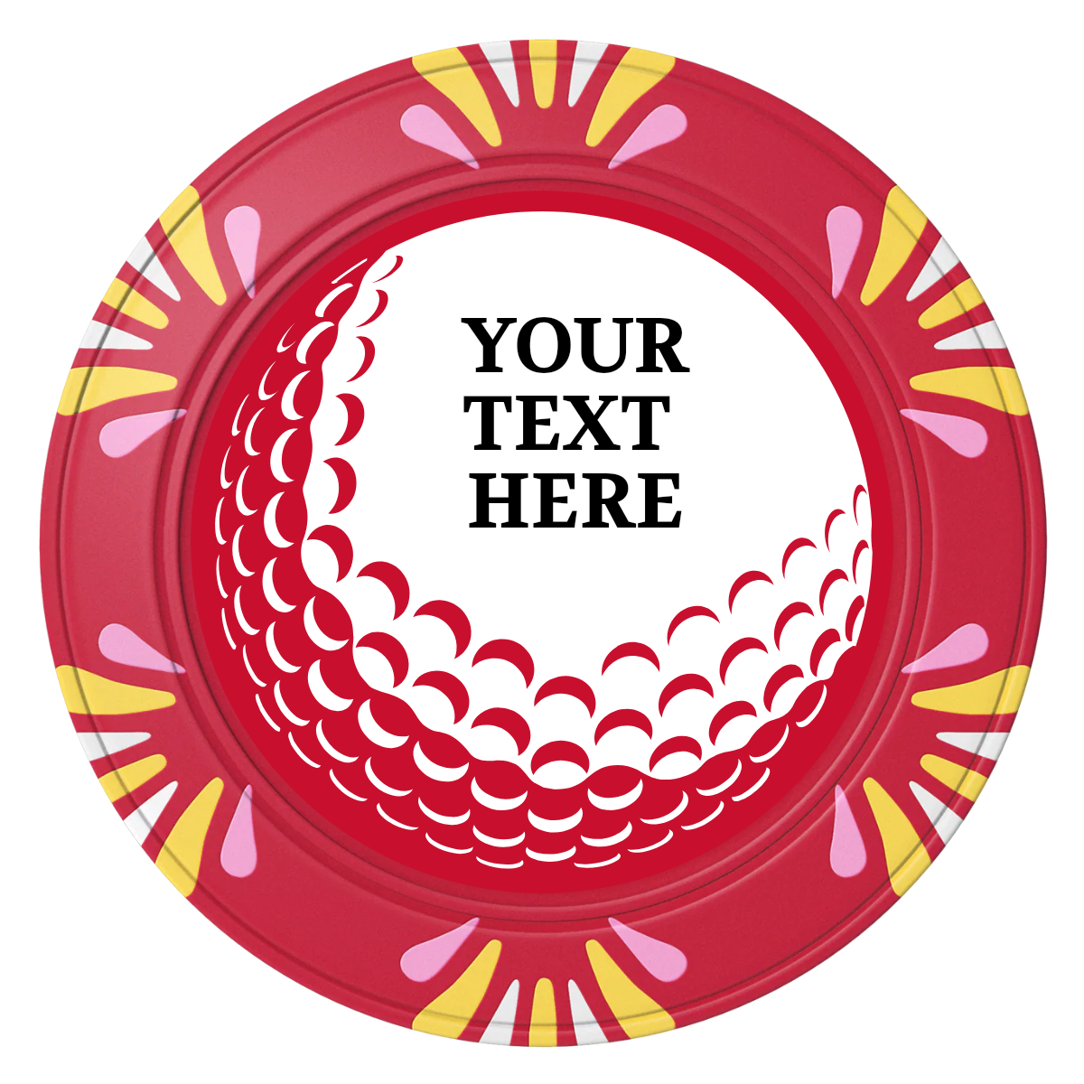 Hole In One Clay Poker Chips - Red / Macau / 40mm - Front