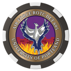 Air Force ROTC Det 695 Composite Poker Chips - Black / 8 Spot - Front