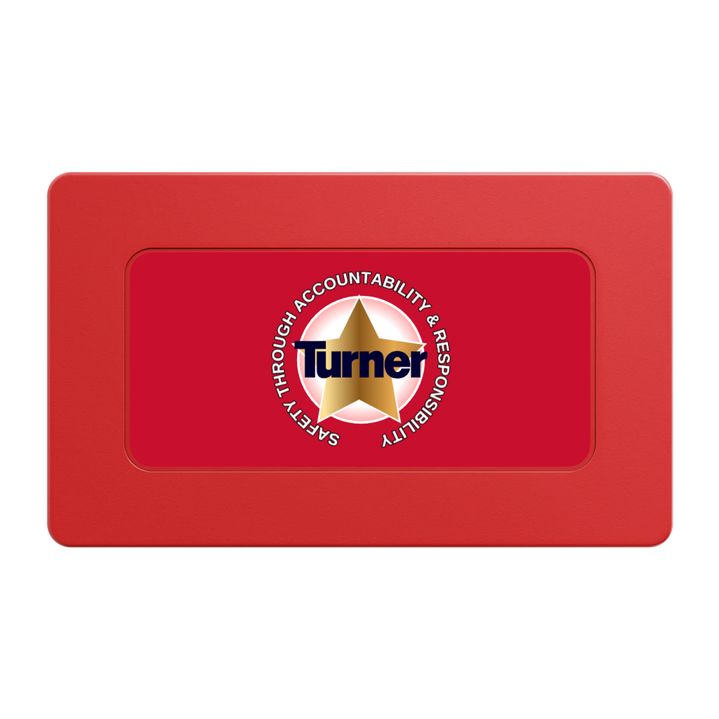 Safety Star Rectangular Poker Chip Plaques - Red - Back
