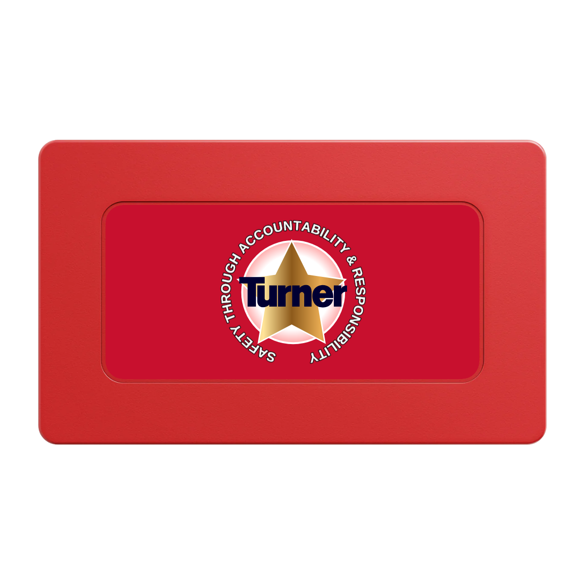 Safety Star Rectangular Poker Chip Plaques - Red - Back
