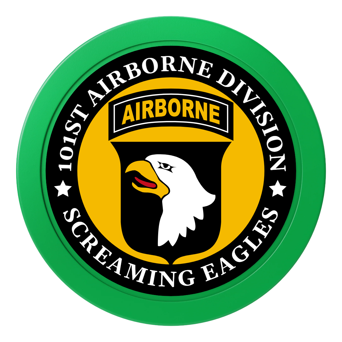 Army Airborne 2" Oversized Poker Chips - Green - Back