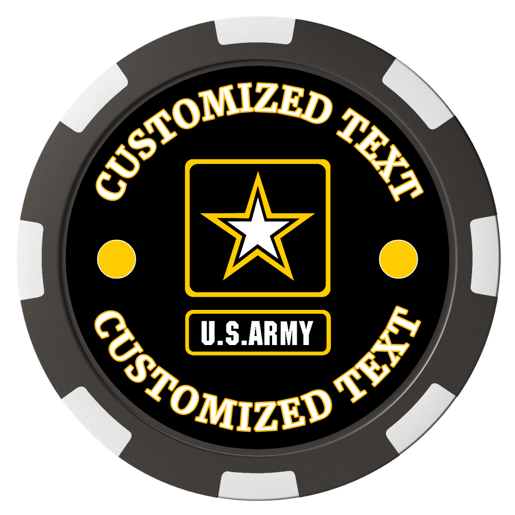 Army Strong Magnetic Composite Poker Chips - Black / 8 Spot - Back