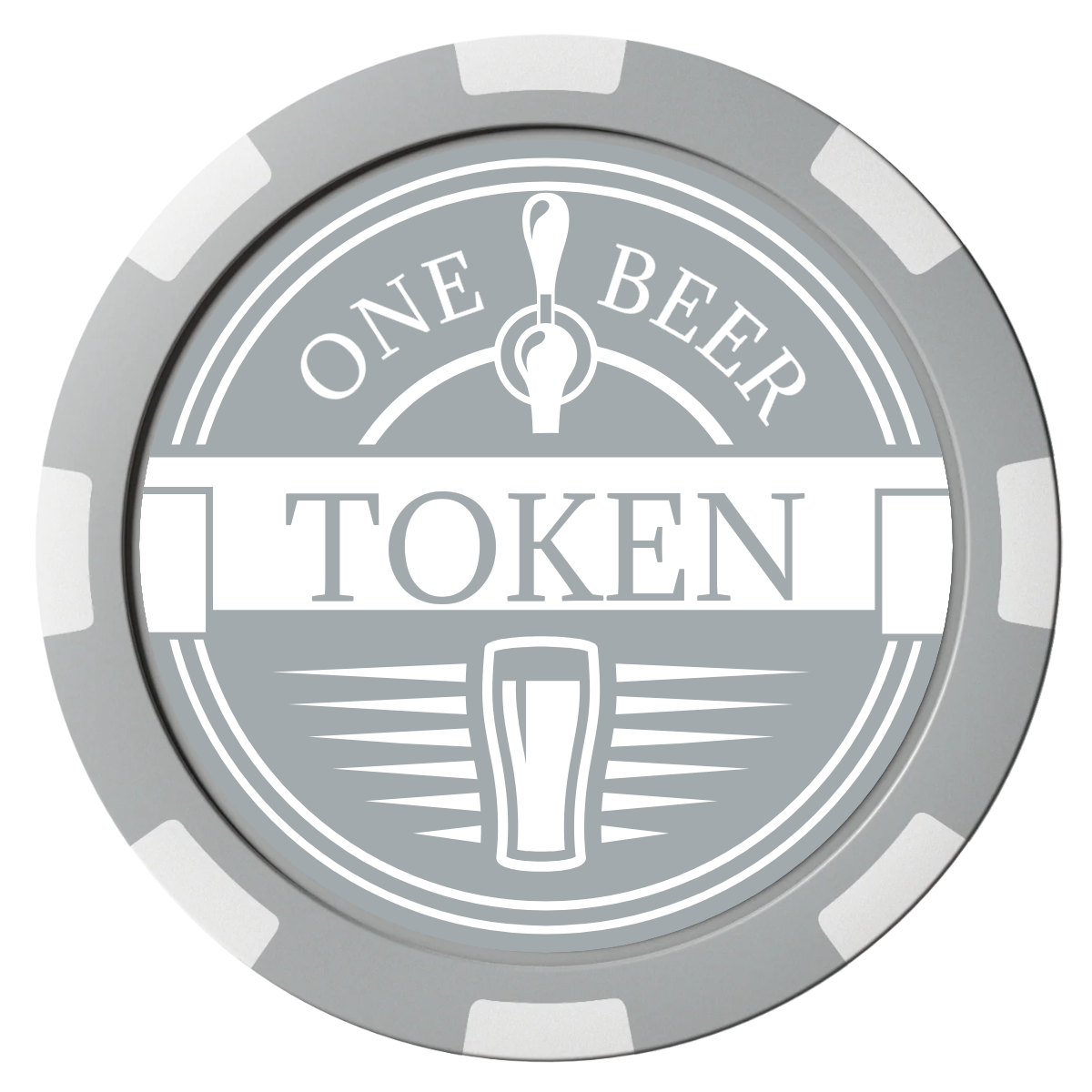 Tap Out Composite Poker Chips - Gray / 8 Spot - Front