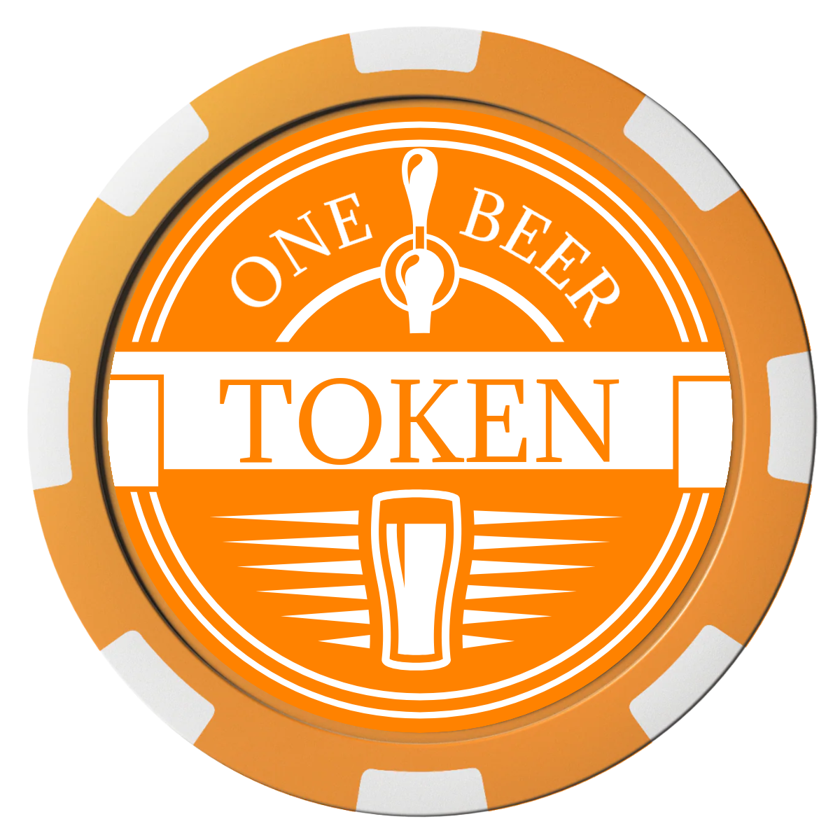 Tap Out Composite Poker Chips - Orange / 8 Spot - Front