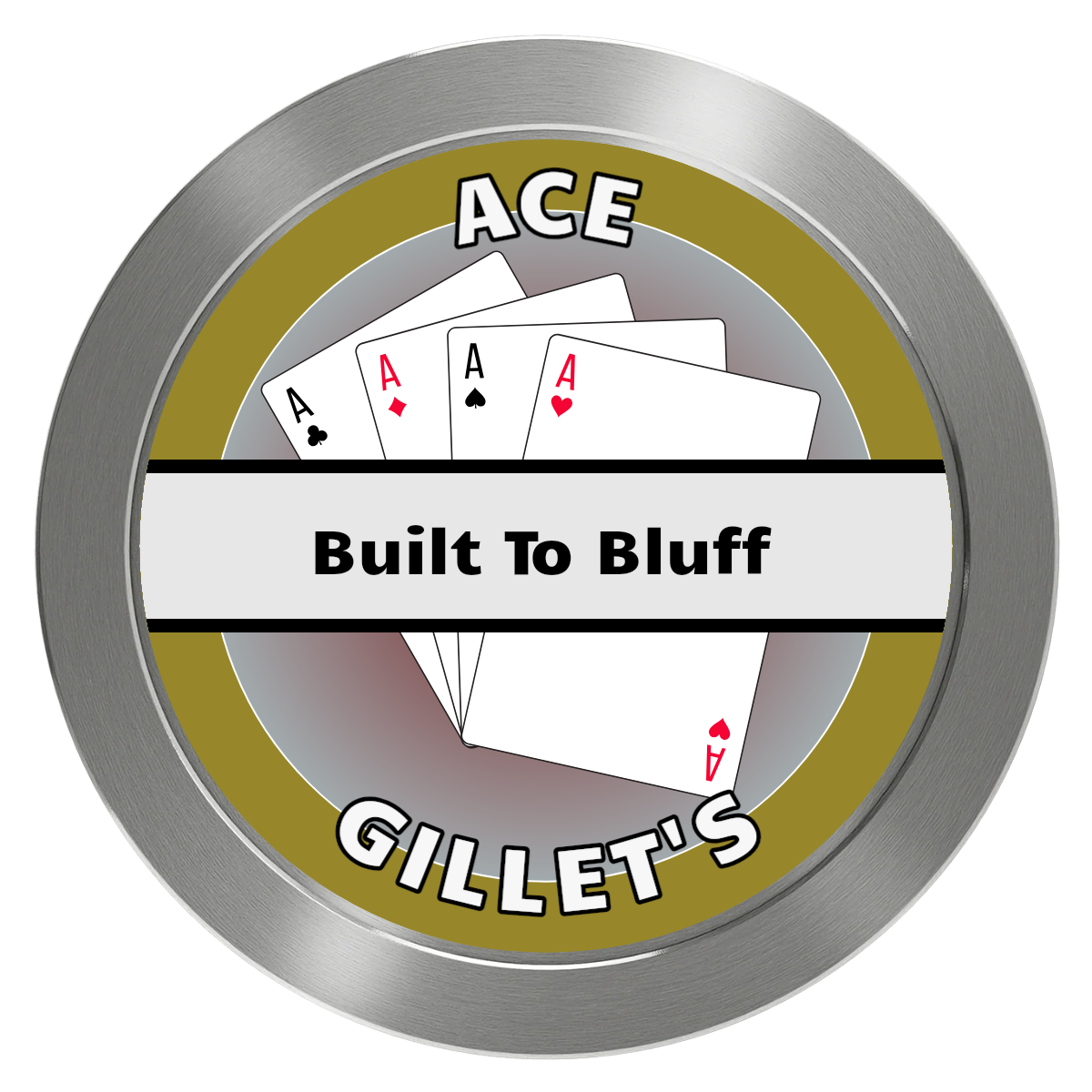 Ace Gillet's Aluminum Poker Card Guards - Silver - Front